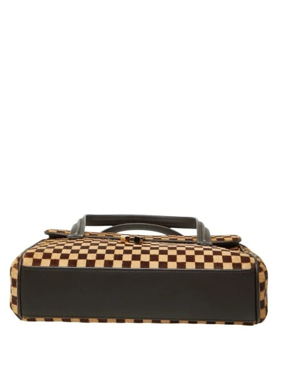 Louis Vuitton Damier Sauvage Lion Handbag Brown Beige Calf Hair Leather
